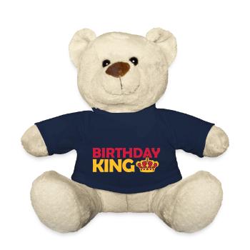 Logo de la fête du roi d’anniversaire - Nounours - bleu marine - Devant