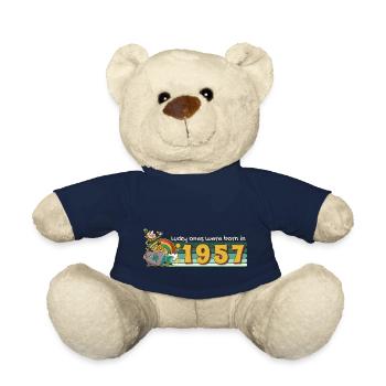 Lucky Ones Were Born in 1957 tee St. Patrick's - Teddy Bear - french navy - Front