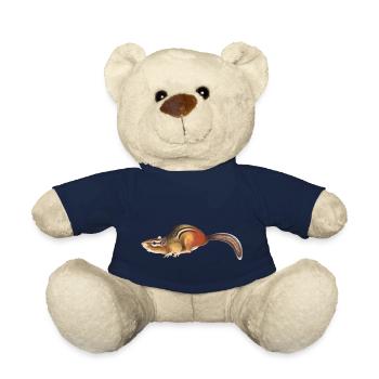 Squirrel forest animal t-shirt print - Teddy Bear - french navy - Front