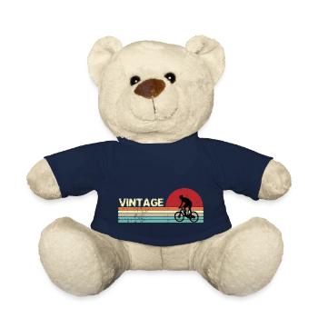 Vintage Birthday retro sunset design - Teddy Bear - french navy - Front