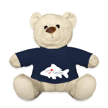 I love CARP white transparent - Teddy Bear - french navy - Front