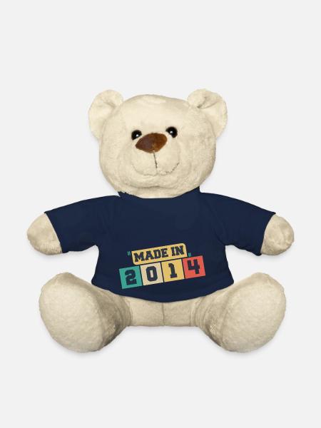 2014 anniversaire 2014 né en 2014 anniversaire - Nounours - bleu marine