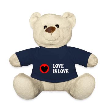 Love is Love LGBTQ LGBTQIA Pride Design Regenbogen - Teddy - French Navy - Vorne