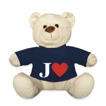 Buchstabe j rotes Herz - Teddy - French Navy - Vorne