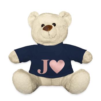 Buchstabe j Herz roségold - Teddy - French Navy - Vorne