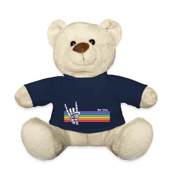 Sei du selbst, Rock Skull LGBTQ Stolz Verbündeter Gay Pride - Teddy - French Navy - Vorne