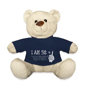 J’ai 58 ans Plus majeur - 59e anniversaire - Nounours - bleu marine - Devant
