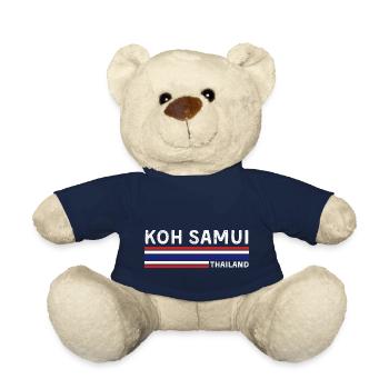 Koh Samui Thailand Flag T-Shirt - Teddy Bear - french navy - Front