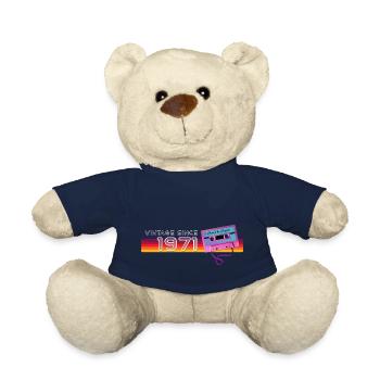 Rétro Vintage 1971 Nostalgique Anniversaire Hommes Femmes - Nounours - bleu marine - Devant