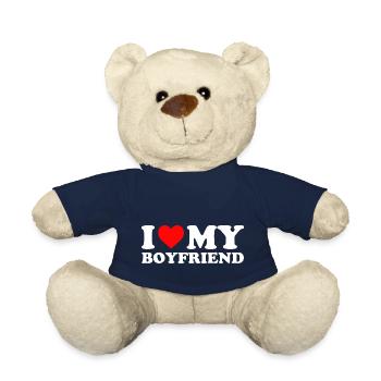 I LOVE MY BOYFRIEND Valentinstag Geschenk Liebe - Teddy - French Navy - Vorne