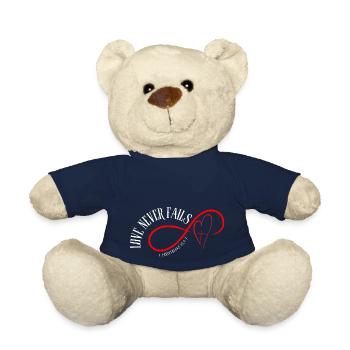 Love Never Fails – 1 Corinthians 13:4-7 - Teddy Bear - french navy - Front
