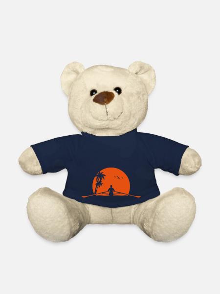 Rowing sunset rower rowing skulls - Teddy Bear - french navy
