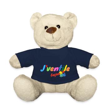 J ventile façon puzzle - Nounours - bleu marine - Devant