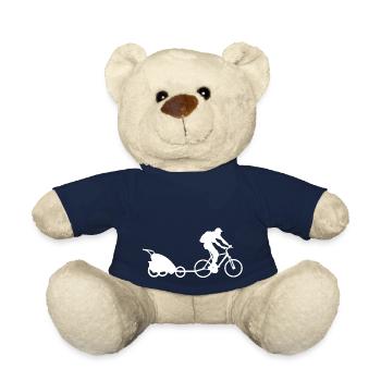 Bicycle Driver Papa Stroller Pendant Gift - Teddy Bear - french navy - Front
