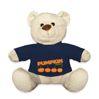 Die Jahreszeit Kürbis Herbstbaum Orange Herbstblätter - Teddy - French Navy - Vorne