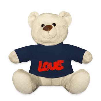 Lettrage LOVE Lignes rouges Dessin Abstrait Cool - Nounours - bleu marine - Devant
