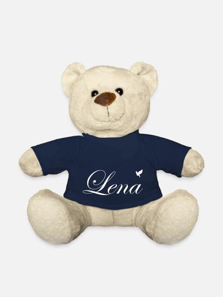 Lena beautiful name White - Teddy Bear - french navy