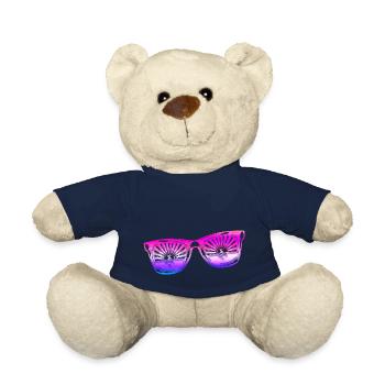 Sonnenbrille Sommer süß Happy Beach Ocean Surf - Teddy - French Navy - Vorne