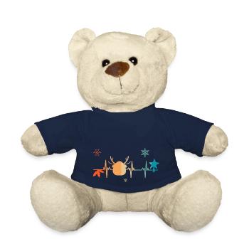 Battement de coeur Noël - Nounours - bleu marine - Devant