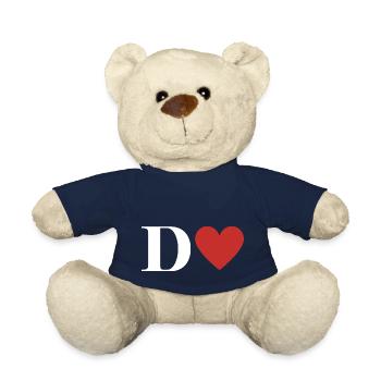 Roter Herz-Buchstabe - Teddy - French Navy - Vorne