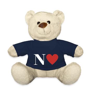 Letter n red heart - Teddy Bear - french navy - Front