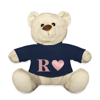 Buchstabe r Herz roségold - Teddy - French Navy - Vorne