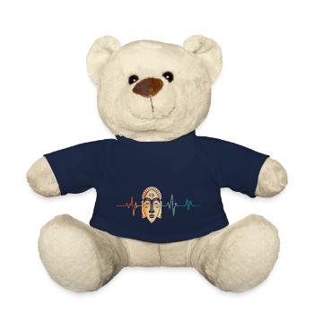 Heartbeat Retro Tribal Mask - Teddy Bear - french navy - Front