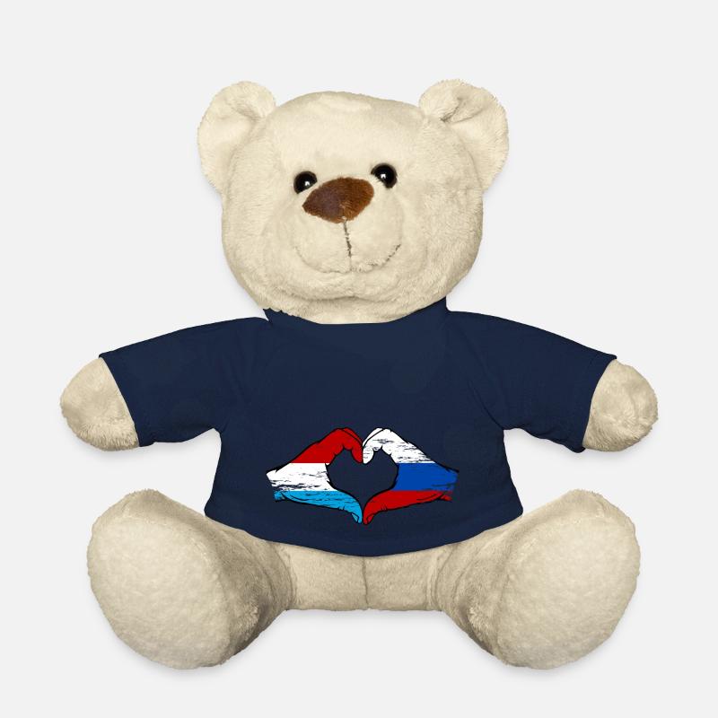 Luxembourg Russie drapeau mains forme coeur utilisé - Nounours - bleu marine