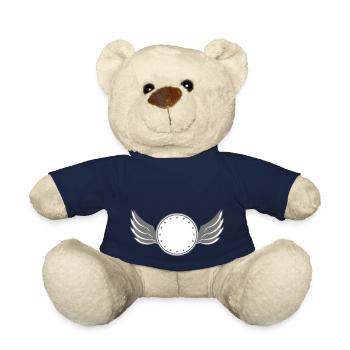 star circle frame round wing ring shield shield - Teddy Bear - french navy - Front