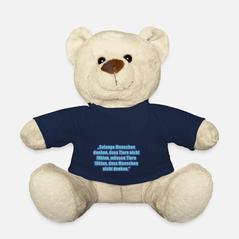 Tierschutz Spruch Menschen denken , Tiere fühlen - Teddy - French Navy