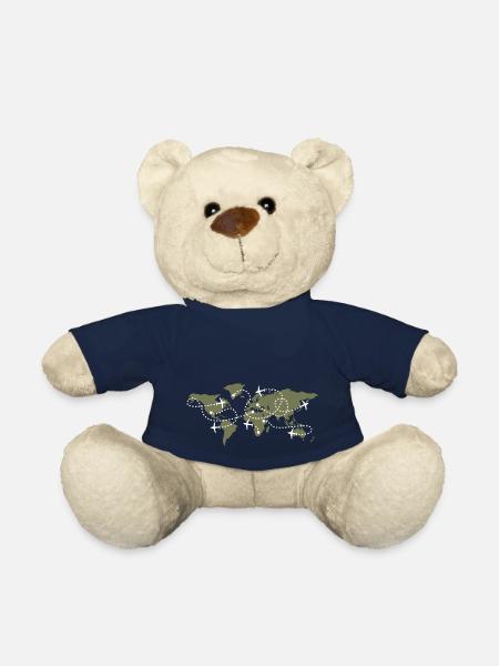 World map air traffic controller ATC flying - Teddy Bear - french navy