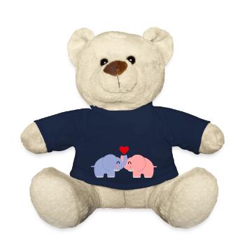 Elephant Dear Couple - Teddy Bear - french navy - Front