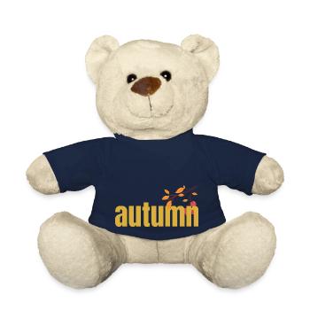 Leaf Autumn Tree Orange Fall Leaves Season - Teddy Bear - french navy - Front