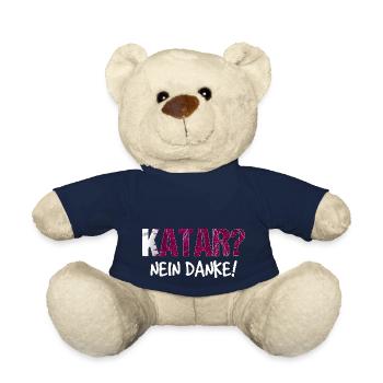 Katar Boykott Spruch Geschenk - Teddy - French Navy - Vorne
