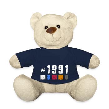 1991 Vintage Birthday Retro Anniversary "New Tibet" - Teddy Bear - french navy - Front