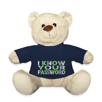and free wifi hacking coding fingers funny - Teddy Bear - french navy - Front