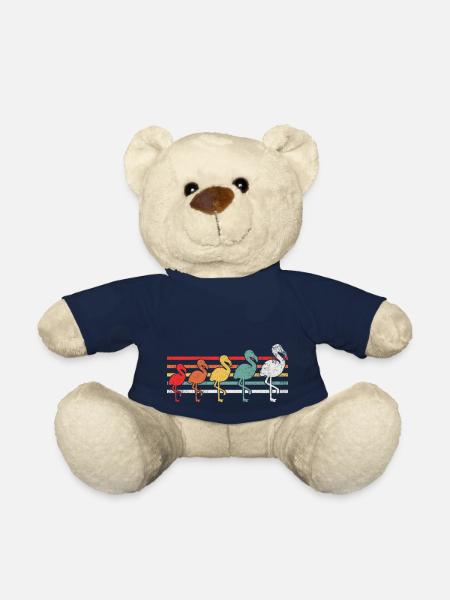 T-shirt Retro Flamingo Bird - Nounours - bleu marine