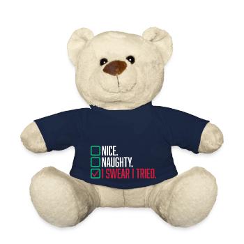 Nice Naughty I Swear I Tried Liste Weihnachten - Teddy - French Navy - Vorne