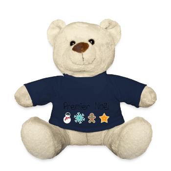 premier noel bébé - Nounours - bleu marine - Devant