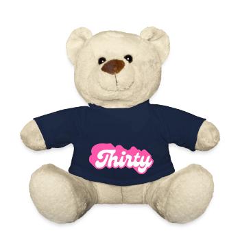 Dreißigster Geburtstag - 30. Geburtstag Retro Pink - Teddy - French Navy - Vorne