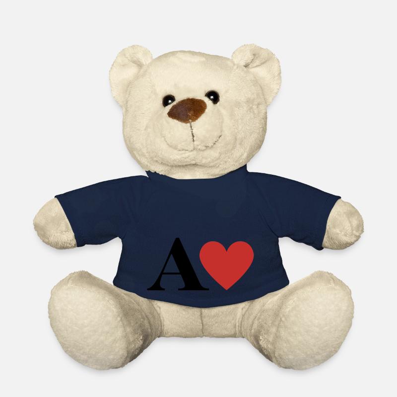 Roter Herz-Buchstabe - Teddy - French Navy