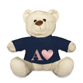 Roségold Herz Buchstabe - Teddy - French Navy - Vorne