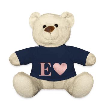 Buchstabe e Herz roségold - Teddy - French Navy - Vorne