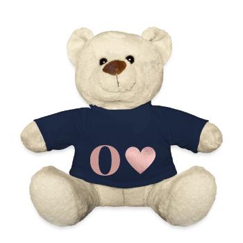 Buchstabe o Herz roségold - Teddy - French Navy - Vorne