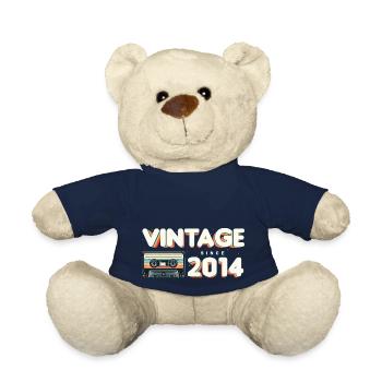 Retro Vintage 2014 Nostalgischer Geburtstag Männer Frauen - Teddy - French Navy - Vorne