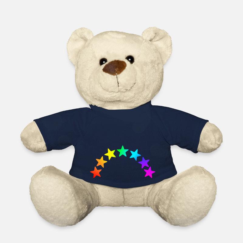 Colorful Stars - Rainbow Gradient - Teddy Bear - french navy
