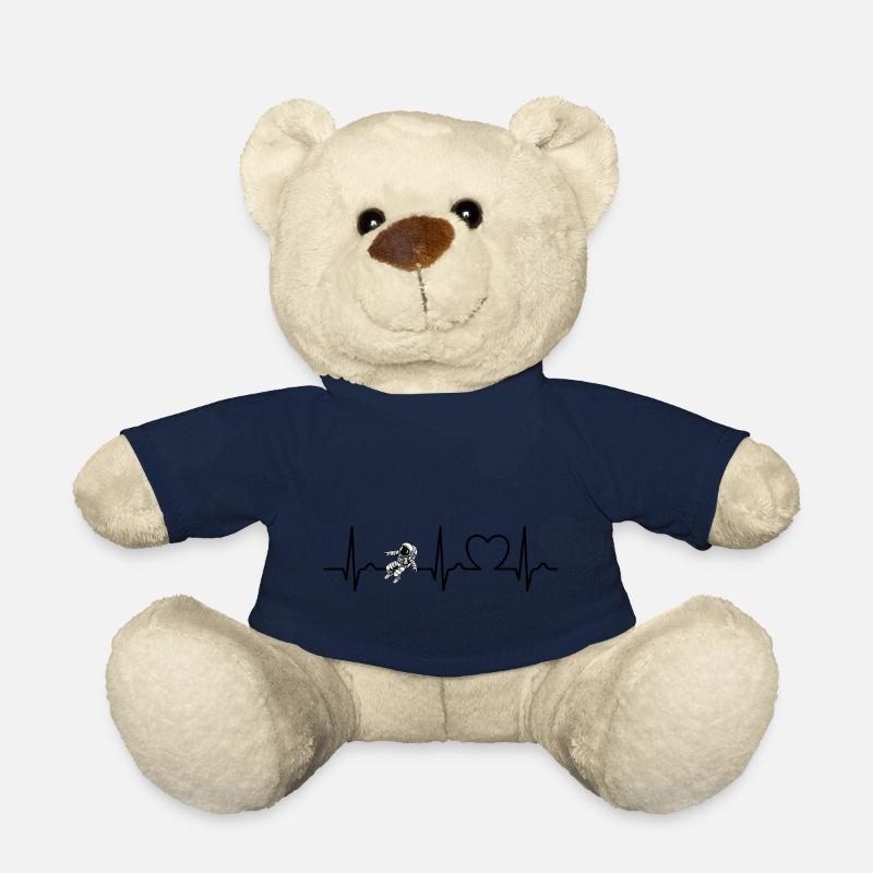 Courbe cardiaque - Pouls - ECG - Astronaute - Espace - Nounours - bleu marine