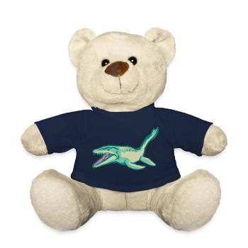 Plesiosaurus dinosaure Dino primitive idée de cadeau - Nounours - bleu marine - Devant