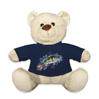 Idée cadeau de perche de pêche - Nounours - bleu marine - Devant