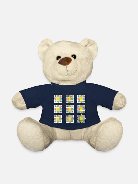 Motif géométrique, couleur - Nounours - bleu marine